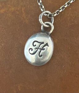 Initial add on…. Sterling silver letter. Handmade initial H charm.