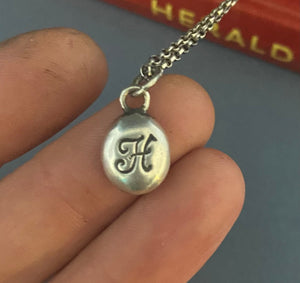 Initial add on…. Sterling silver letter. Handmade initial H charm.