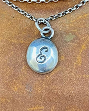 Load image into Gallery viewer, Initial add on…. Sterling silver letter. Handmade initial E charm. Initial E necklace.
