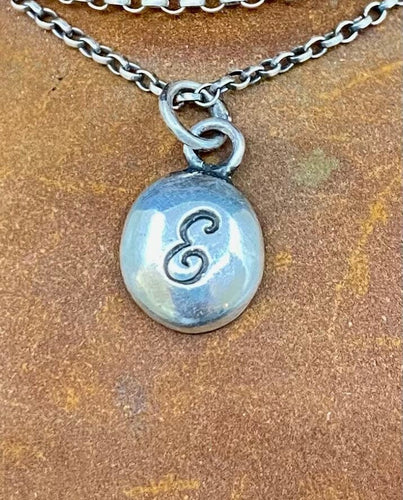 Initial add on…. Sterling silver letter. Handmade initial E charm. Initial E necklace.