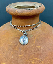 Load image into Gallery viewer, Initial add on…. Sterling silver letter. Handmade initial E charm. Initial E necklace.