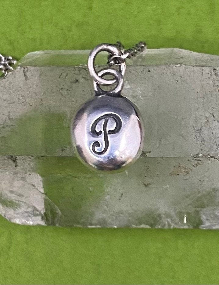 Initial add on…. Sterling silver letter. Handmade initial P charm.
