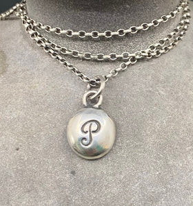 Initial add on…. Sterling silver letter. Handmade initial P charm.