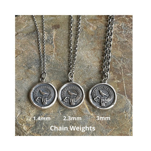 God Feeds the Ravens 25mm…. sterling silver antique wax letter seal. Religious pendant featuring a crow or raven   (A01-1)
