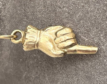 Load image into Gallery viewer, adorable and quirky Victorian hand necklace in 9 carat yellow gold.