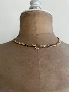 9 carat solid yellow gold Victorian inspired, Albert clasp chain.  18&quot; 33 grams gold.