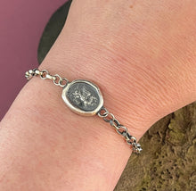 Load image into Gallery viewer, Welsh Dragon chain bracelet.  Choose your size.  Solid sterling silver chain bracelet.