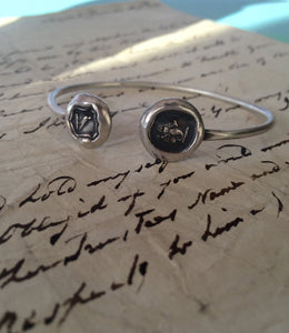 double cuff.... Eloquence and knowledge. Sterling silver.  Unisex, different sizes